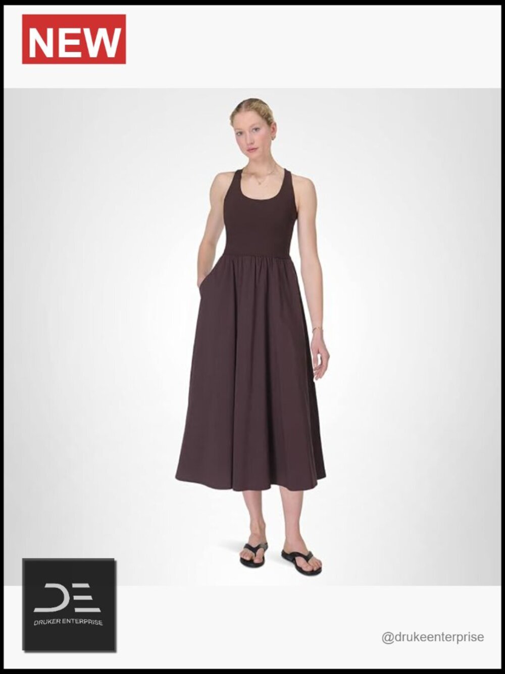 Lightweight Explorer Ribbed Racerback Fit & Flare Dress
